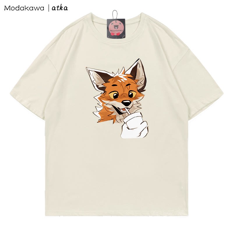 MODAKAWA X atka Fuchs-Print T-Shirt - Beige - 5XL - image 1