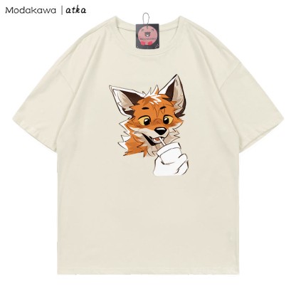 MODAKAWA X atka Fuchs-Print T-Shirt - Beige - 5XL - image 1