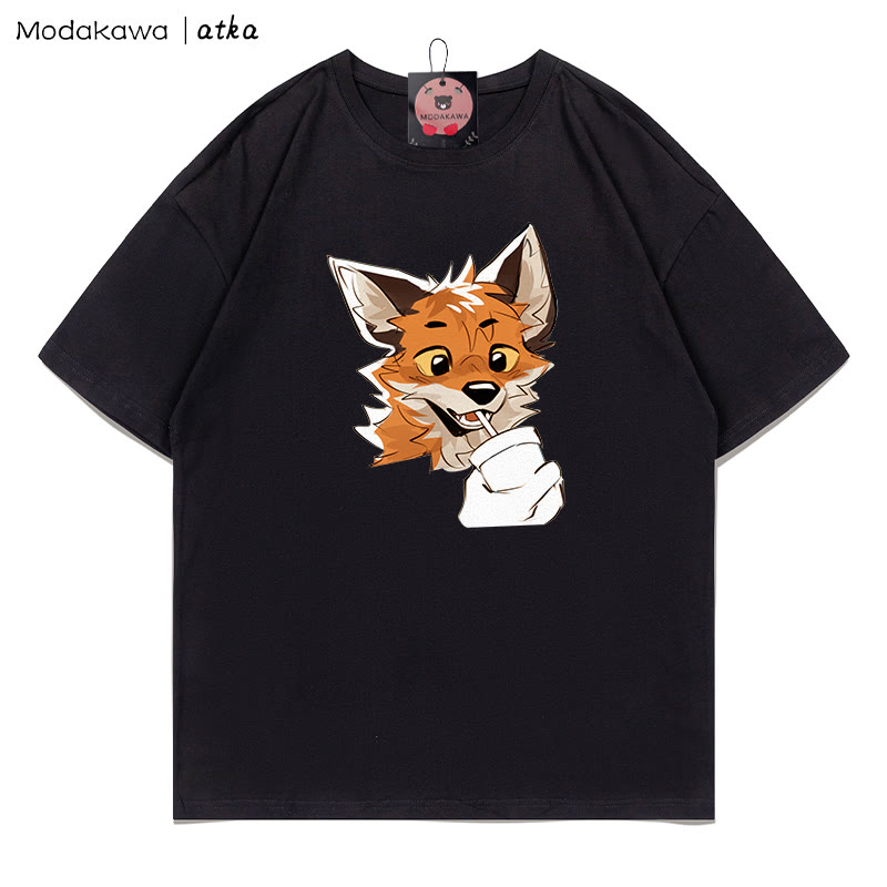 MODAKAWA X atka Fuchs-Print T-Shirt - Black - 5XL - image 4