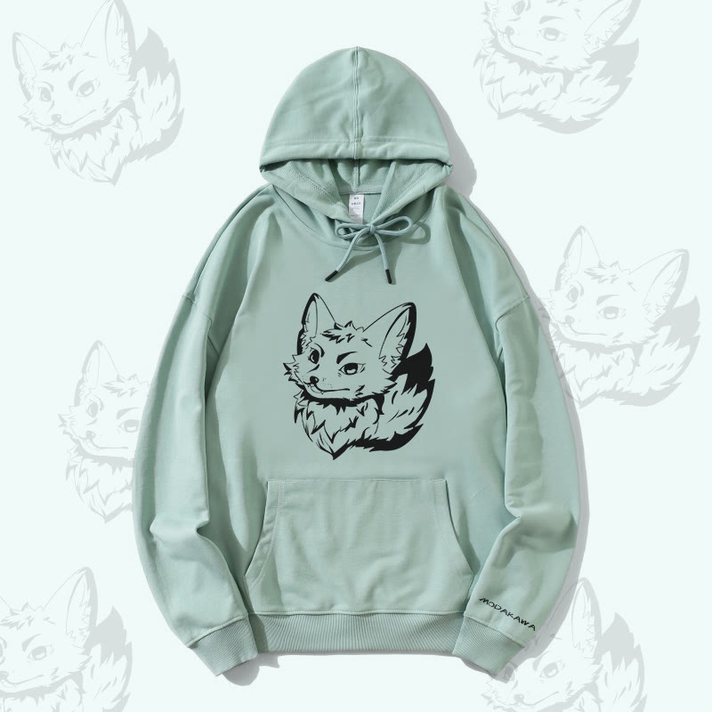 MODAKAWA Arctic Fox Graphic Streetwear Pullover Hoodie - Green - 5XL - image 1