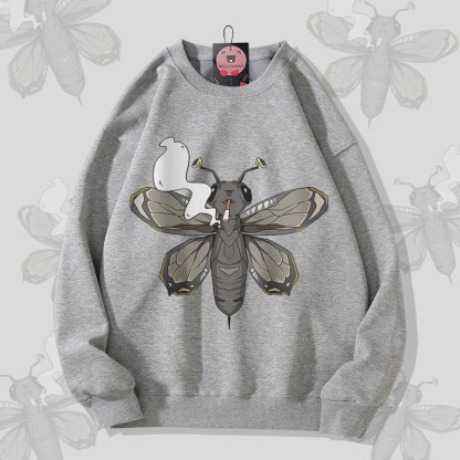 MODAKAWA Unisex-Sweatshirt mit Rauchermotte-Motiv - Dark Grey - 5XL - image 1