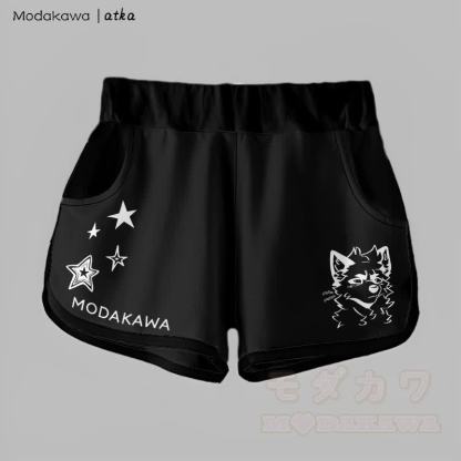 MODAKAWA X atka Gradient Cheeky Fox Graphic Shorts - Schwarz - 5XL - image 7