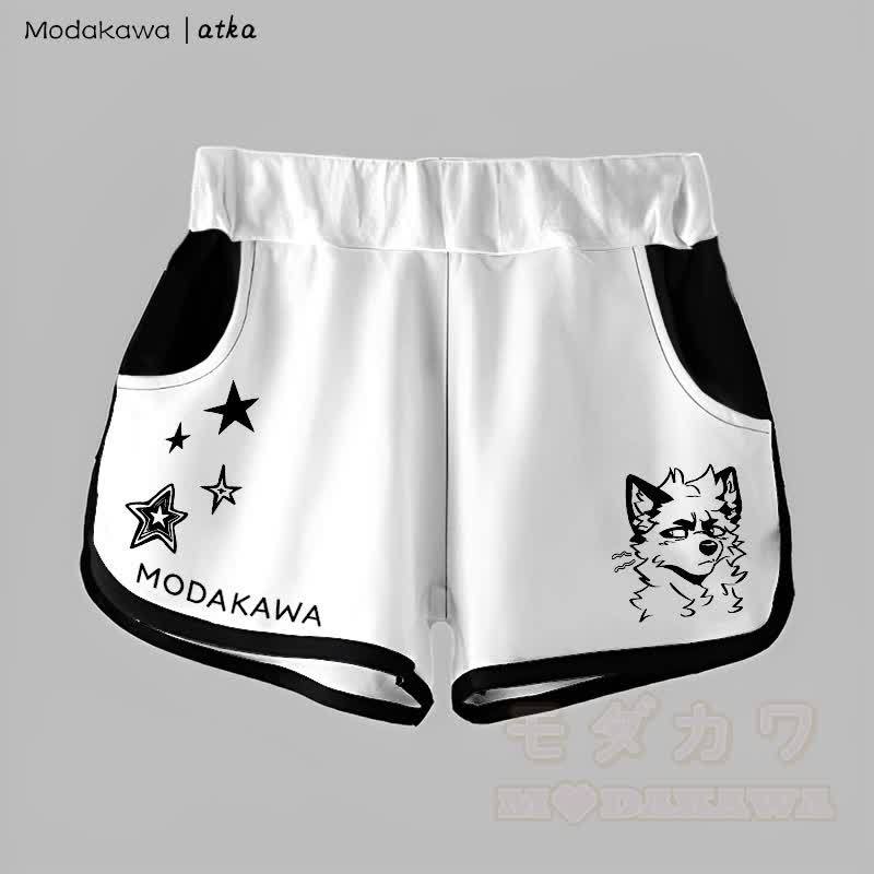 MODAKAWA X atka Gradient Cheeky Fox Graphic Shorts - Weiß - 5XL - image 6