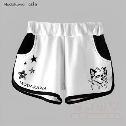MODAKAWA X atka Gradient Cheeky Fox Graphic Shorts - Weiß - 5XL - image 6