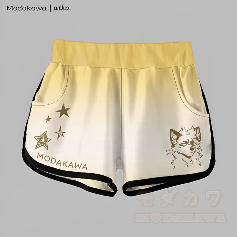 MODAKAWA X atka Gradient Cheeky Fox Graphic Shorts - Gelb - 5XL - image 2
