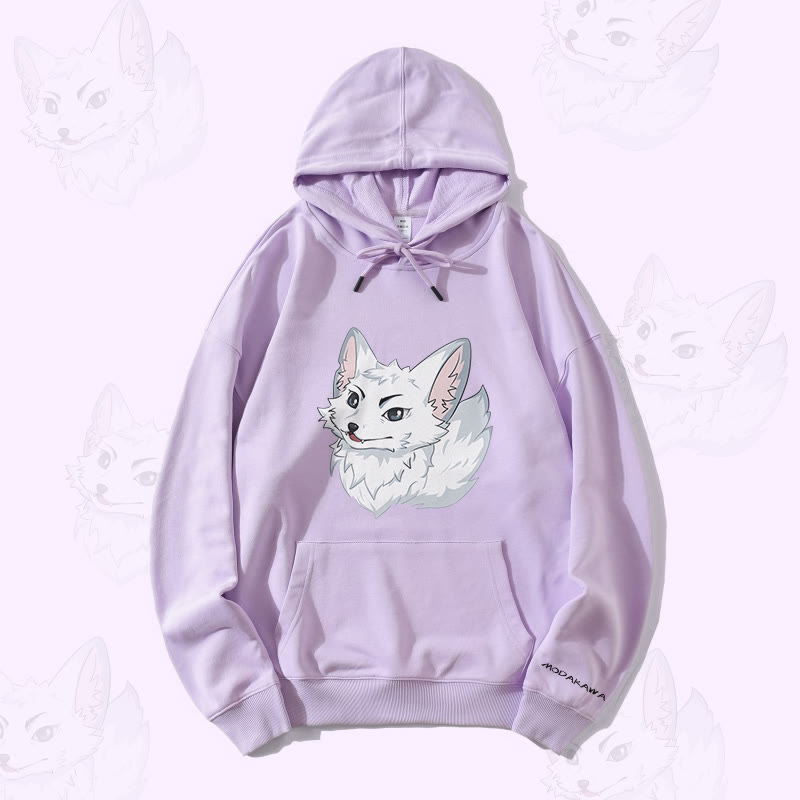 MODAKAWA Arctic Fox Graphic Streetwear Pullover Hoodie - Purple - 5XL - image 1