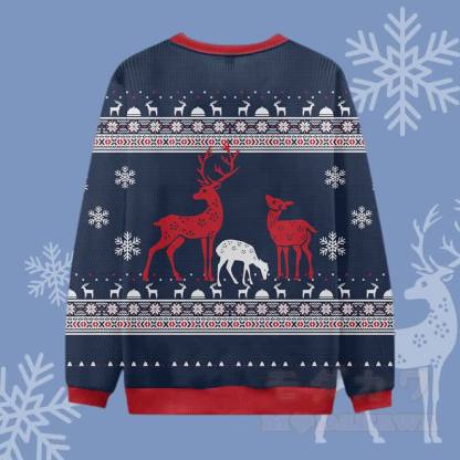 MODAKAWA Weihnachtspullover mit Elch- und Schneeflockenmotiv - image 2