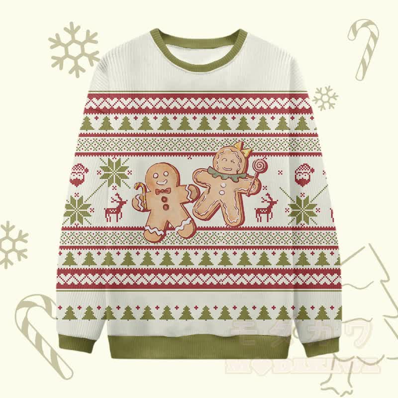 MODAKAWA Weihnachtspullover mit Lebkuchenmann-Motiv - Aprikose A - 4XL - image 1