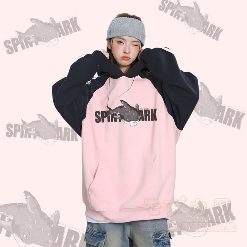 MODAKAWA SPINY SHARK Hoodie mit Grafik- Farben -Design und Fleece-Futter - image 1