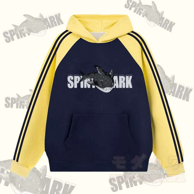 MODAKAWA SPINY SHARK Hoodie mit Grafik- Farben -Design und Fleece-Futter - Purpurblau - 2XL - image 4