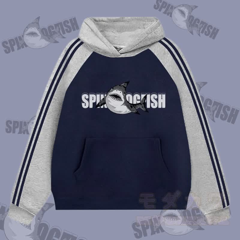 MODAKAWA SPINY DOGFISH Hoodie mit Grafik- Farben -Design und Fleece-Futter - Purpurblau & Grau - 2XL - image 2