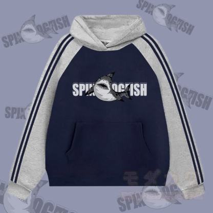 MODAKAWA SPINY DOGFISH Hoodie mit Grafik- Farben -Design und Fleece-Futter - Purpurblau & Grau - 2XL - image 2