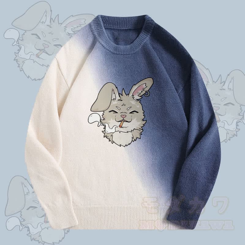 MODAKAWA Nabi Smoking Gradient Strickpullover - Blau - 2XL - image 2