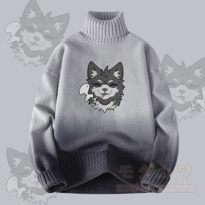 MODAKAWA Koda Smoking Gradient Strick-Rollkragenpullover - Grau - 4XL - image 1