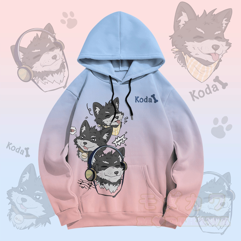 MODAKAWA Fröhlicher Koda Welpen-Pullover-Hoodie - Rosa - 5XL - image 2