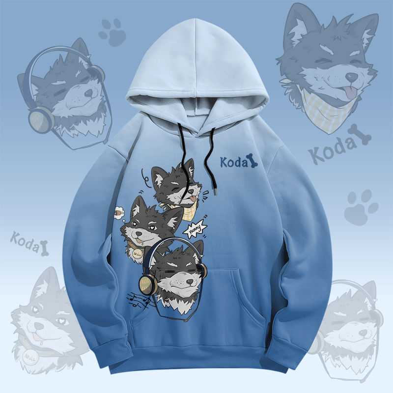 MODAKAWA Fröhlicher Koda Welpen-Pullover-Hoodie - Blue - 8XL - image 1