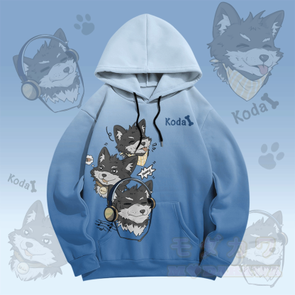MODAKAWA Fröhlicher Koda Welpen-Pullover-Hoodie - Blau - 5XL - image 1