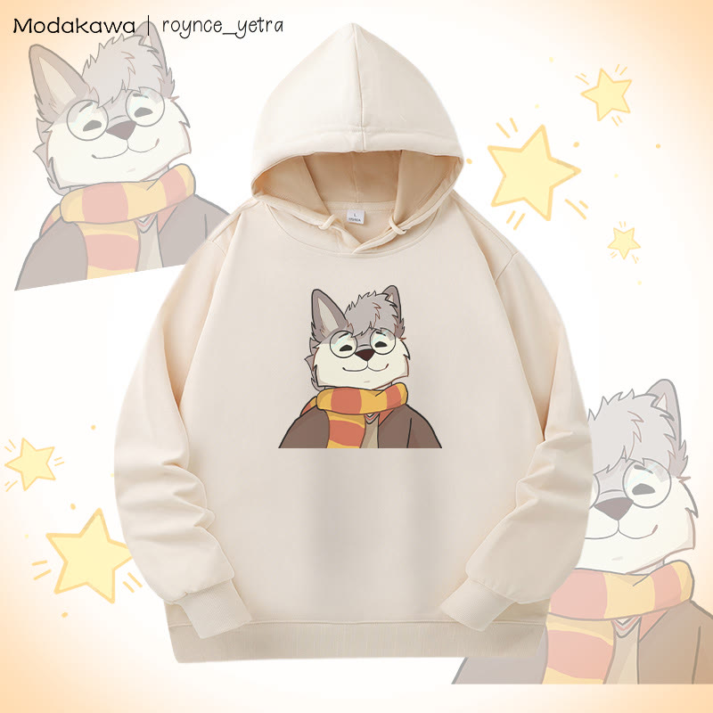 MODAKAWA X roynce_yetra Roy Smiles Grafik-Baumwollhoodie mit Seitentaschen - Apricot - 4XL - image 1