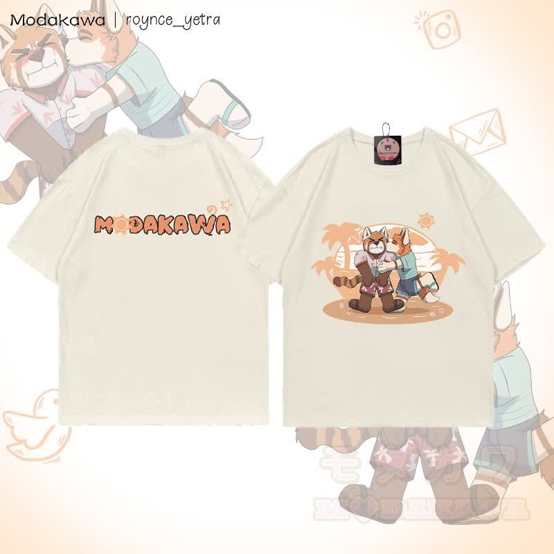 MODAKAWA X roynce_yetra Anderson Kisses Felipe Grafik-T-Shirt - Beige B - 5XL - image 2