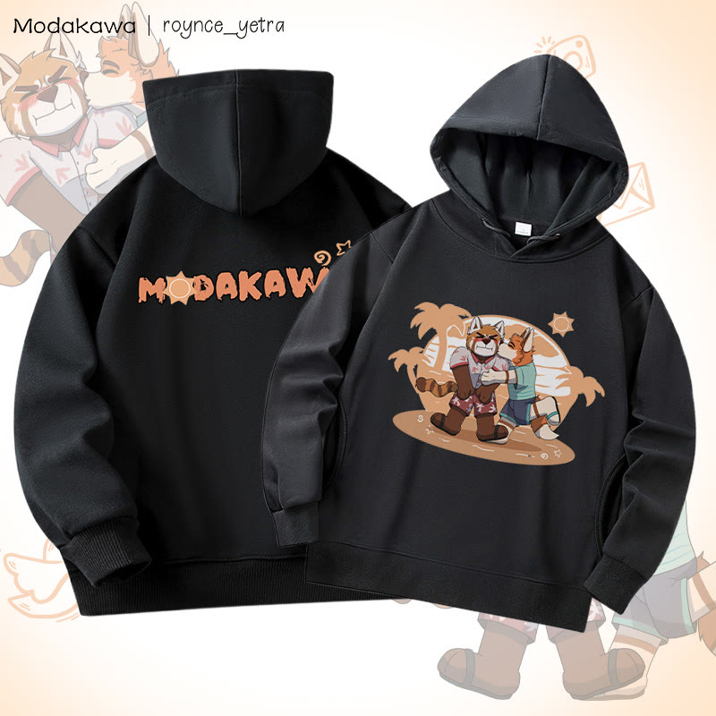 MODAKAWA X roynce_yetra Anderson Kisses Felipe Grafik-Baumwollhoodie mit Seitentaschen - Black A - 4XL - image 1