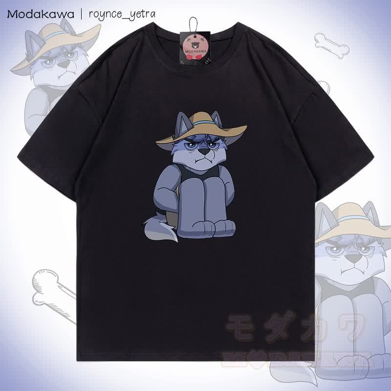 MODAKAWA X roynce_yetra Unhappy Roy Grafik-T-Shirt - Schwarz - 5XL - image 3