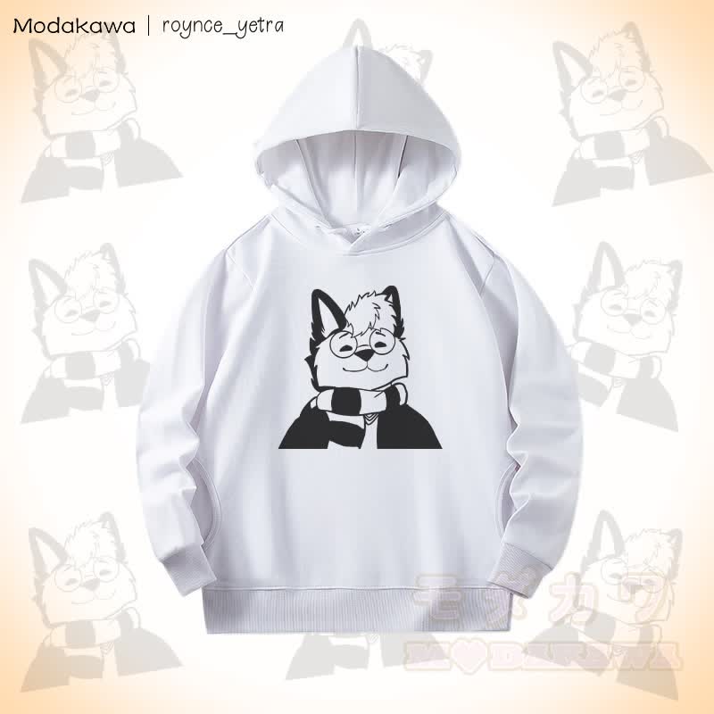MODAKAWA X roynce_yetra Roy Smiles Grafik-Baumwollhoodie mit Seitentaschen - Weiß - 5XL - image 2