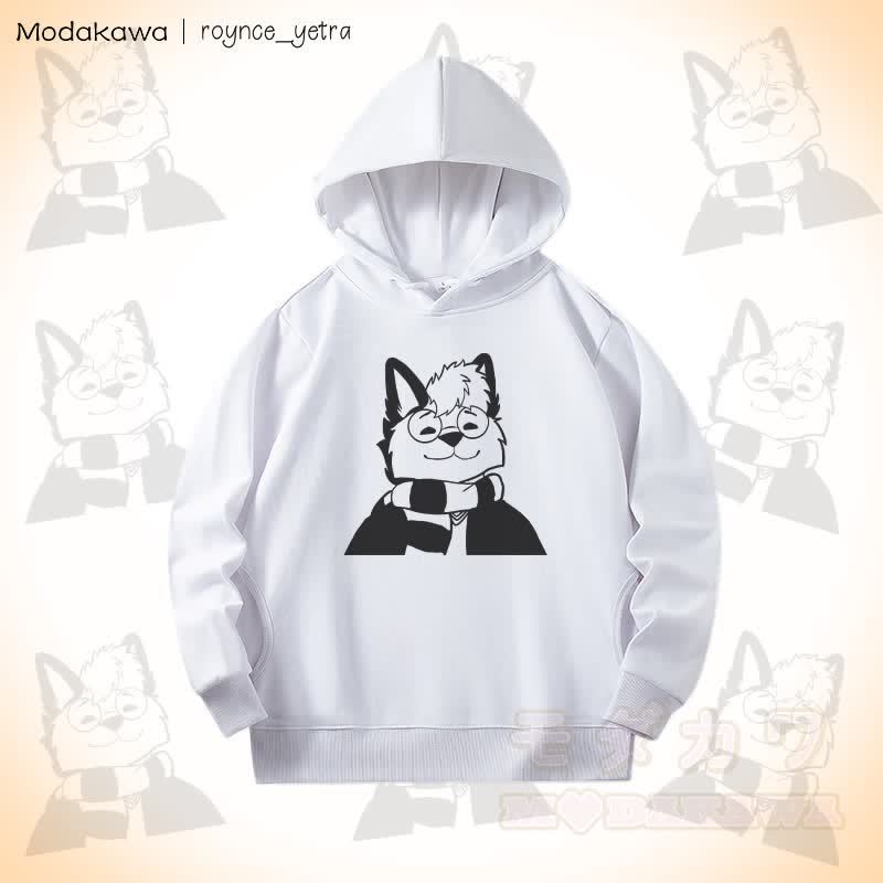 MODAKAWA X roynce_yetra Roy Smiles Grafik-Baumwollhoodie mit Seitentaschen - Weiß - 5XL - image 2