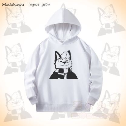 MODAKAWA X roynce_yetra Roy Smiles Grafik-Baumwollhoodie mit Seitentaschen - Weiß - 5XL - image 2