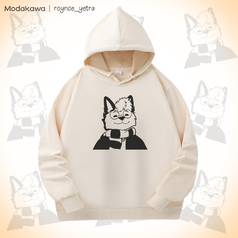 MODAKAWA X roynce_yetra Roy Smiles Grafik-Baumwollhoodie mit Seitentaschen - Apricot - 4XL - image 1