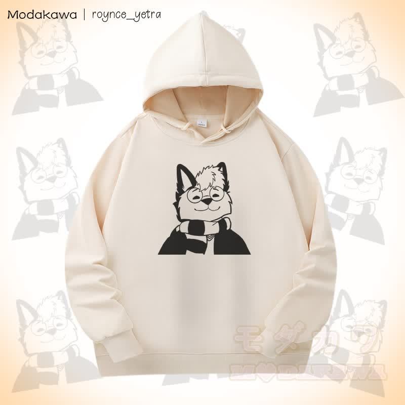 MODAKAWA X roynce_yetra Roy Smiles Grafik-Baumwollhoodie mit Seitentaschen - Aprikose - 5XL - image 1