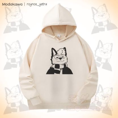 MODAKAWA X roynce_yetra Roy Smiles Grafik-Baumwollhoodie mit Seitentaschen - Aprikose - 5XL - image 1