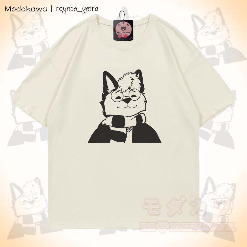 MODAKAWA X roynce_yetra Roy Smiles Grafik-T-Shirt - Beige - 5XL - image 1