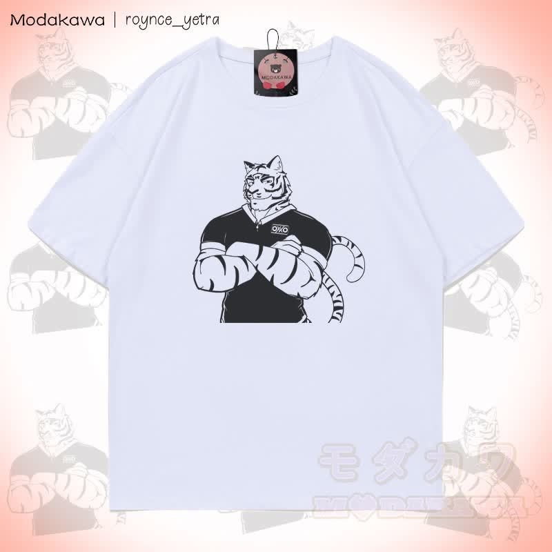 MODAKAWA X roynce_yetra Confident Tiger Graphic T-Shirt - Weiß - 5XL - image 2