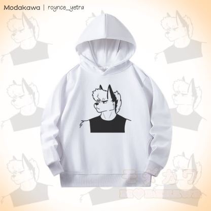 MODAKAWA X roynce_yetra Roy Frowns Grafik-Baumwollhoodie mit Seitentaschen - Weiß - 5XL - image 2