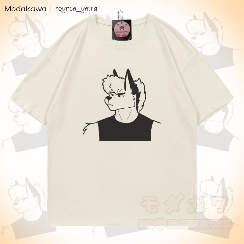 MODAKAWA X roynce_yetra Roy Frowns Grafik-T-Shirt - Beige - 5XL - image 1