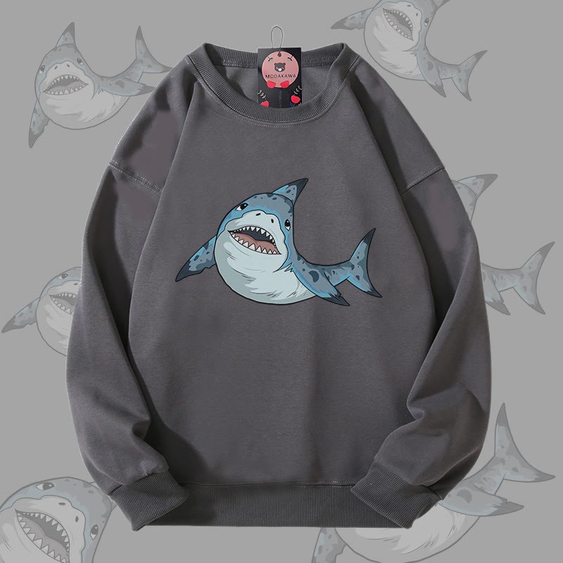 MODAKAWA Unisex-Sweatshirt mit Dornhai-Motiv - Dark Grey - 5XL - image 1