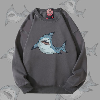 MODAKAWA Unisex-Sweatshirt mit Dornhai-Motiv - Dark Grey - 5XL - image 1