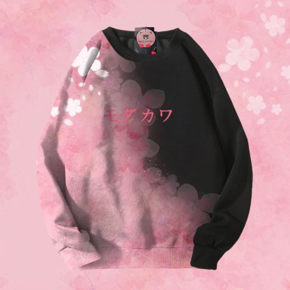 MODAKAWA Unisex-Sweatshirt mit Blumenmuster und Farbverlauf - Black - 4XL - image 1