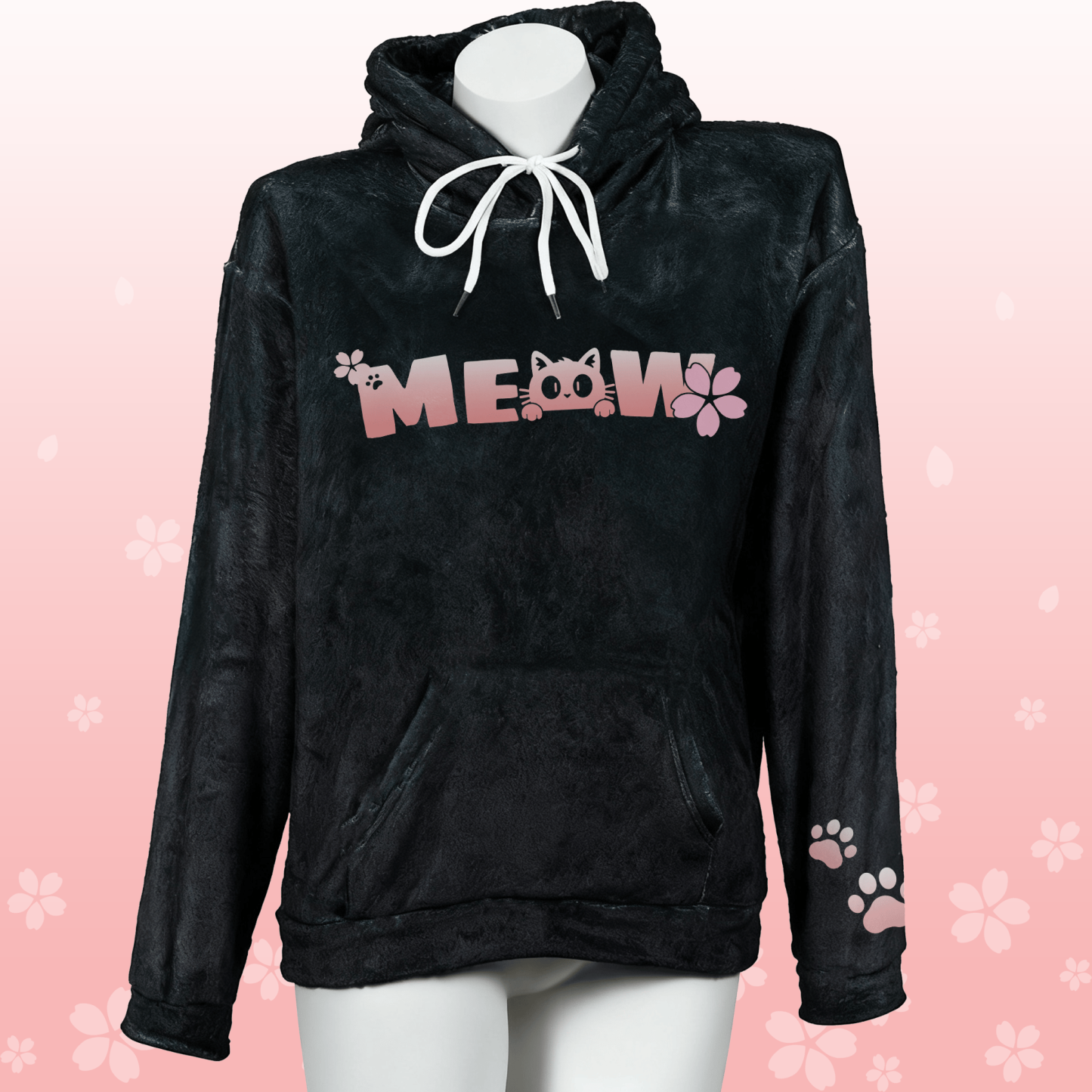 MODAKAWA MEOW Sakura Katzen-Plüschhoodie mit Hasenohren - image 3