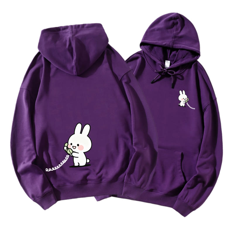 Bär und Hase telefonieren – Partner-Hoodie mit Grafik – Partnerlook - Dark Purple B - 5XL - image 11