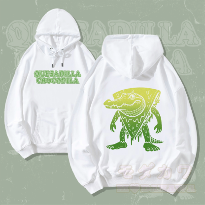 MODAKAWA Quesadilla Krokodil Grafik Streetwear Pullover Hoodie - Weiß - 5XL - image 2