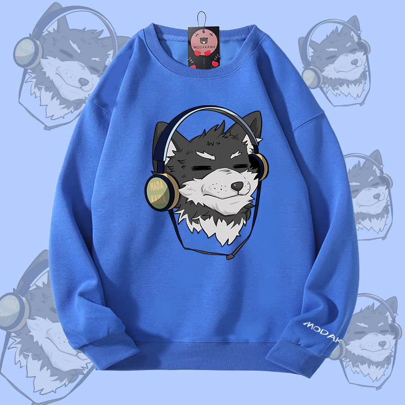 MODAKAWA Koda Unisex-Sweatshirt mit Kopfhörer-Grafik - Blue - 5XL - image 1