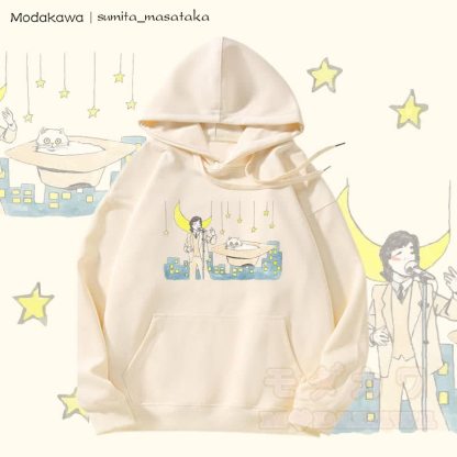 MODAKAWA X sumita_masataka Singer And The Cat Graphic Fleece-gefütterter Kapuzenpullover - Beige - 5XL - image 2