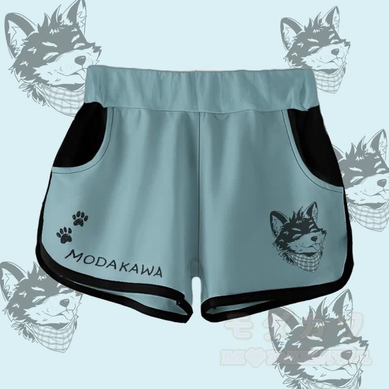 MODAKAWA Gradient Tongue-Out Koda Graphic Shorts - Türkis - 5XL - image 2