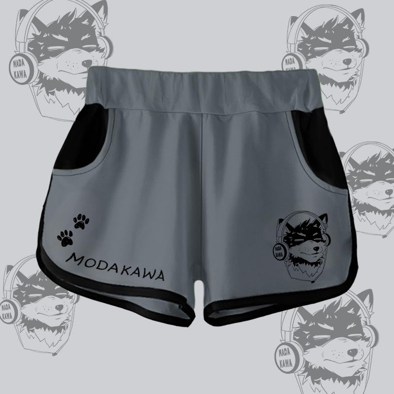 MODAKAWA Gradient Koda Shorts mit Kopfhörern - Dark Grey - 5XL - image 5