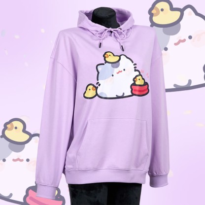 MODAKAWA X gud_doodle Kitty Chick Print Loose Hoodie - image 1