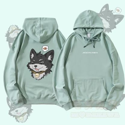 MODAKAWA Koda Thinking About Meat Grafik Streetwear Pullover Hoodie - Grün - 5XL - image 1