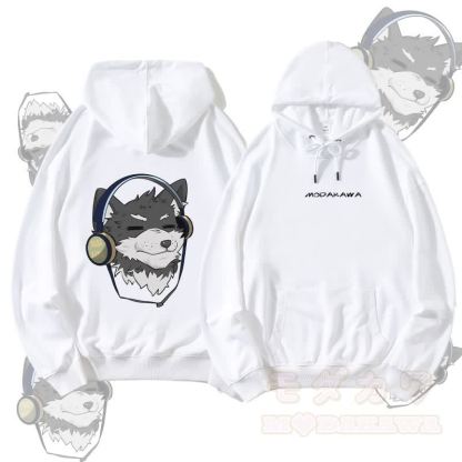 MODAKAWA Koda Streetwear Pullover Hoodie mit Kopfhörer-Grafik - Weiß - 5XL - image 2