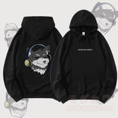MODAKAWA Koda Streetwear Pullover Hoodie mit Kopfhörer-Grafik - Schwarz - 5XL - image 1