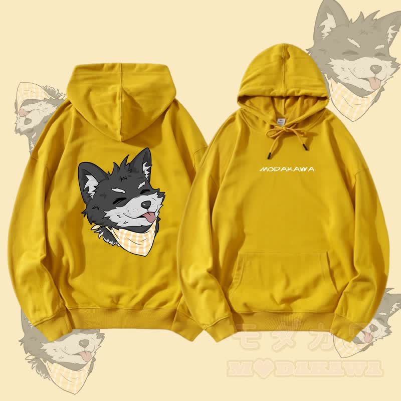 MODAKAWA Zunge-raus Koda Grafik Streetwear Pullover Hoodie - Gelb - 5XL - image 2